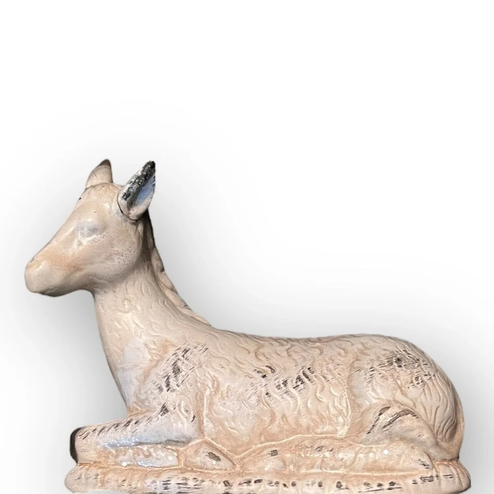Robert Stanley Nativity Donkey Promise‎ Replace Deluxe Whitewash Resin 5.5